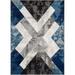 Well Woven Good Vibes Rosa Modern Geometric Blue 7 10 x 9 10 Area Rug