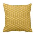 BPBOP White Modern Goldenrod Yellow Geometric Honeycomb Hexagon Colorful Golden Pillowcase Cover 18x18 inch