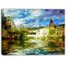 DESIGN ART Designart - Old Belgium Channel - Landscape Photo Canvas Print - Green 40 in. wide x 30 in. high