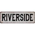 RIVERSIDE Vintage Look Rustic Metal City State Sign 6 x 18 Matte Finish Metal 106180041246