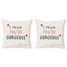 Saying Throw Pillow Cushion Cover Pack of 2 Valentines Day Slogan with Hearts of Love Compliment Design Zippered Double-Side Digital Print 4 Sizes Coral Vermilion Black by Ambesonne