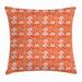 Burnt Orange Throw Pillow Cushion Cover Hawaiian Hibiscus Pattern with Swirls and Curves on Background Decorative Square Accent Pillow Case 16 X 16 Inches Burnt Orange and White by Ambesonne