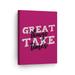 Smile Art Design Great Things Take Times Inspiring Lettering Pink Background Motivational Canvas Wall Art Inspirational Wall Art Entrepreneur Quote Print Office Decor Artwork Gift Ready to Hang 17x11