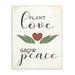 The Stupell Home Decor Collection Plant Love Grow Peace Heart and Leaves Wall Plaque Art 10 x 0.5 x 15