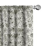 Ambesonne Sketchy Curtains Vintage Retro Bicycle Pair of 28 x63 White and Dark Sepia