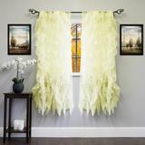 Sweet Home Collection Chic Sheer Voile Vertical Ruffled Tier Window Curtain Panel 50 x 63