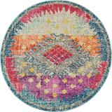 Unique Loom Matisse Vita Rug Multi/Blue 4 1 Round Border Bohemian Perfect For Dining Room Entryway Bed Room Kids Room