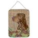 Carolines Treasures SS4066DS1216 Field Spaniel on Faux Burlap with Pine Cones Wall or Door Hanging Prints 12x16