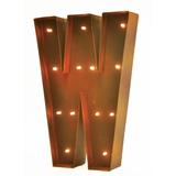 Rustic Vintage 11 Decorative LED Light Glow Letters - Letter W