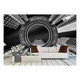 wall26 - Fine Art Black and White Abstract Upward Perspective of New York Skyscrapers - Removable Wall Mural | Self-Adhesive Large Wallpaper - 66x96 inches