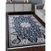 Unique Loom Newcastle Narenj Rug Navy Blue/Beige 8 x 10 Rectangle Floral Traditional Perfect For Living Room Bed Room Dining Room Office