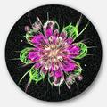DESIGN ART Designart 'Perfect Fractal Flower in Purple and Green' Floral Round Wall Art