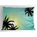 Ambesonne Modern Pillow Sham Hawaiian Miami Beach Sun 36 X 20 Seafoam Black