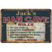 Jack s Man Cave Rules Chic Rustic Green Sign Home 16 x 24 Matte Finish Metal 116240049037