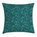 Sea Shells Throw Pillow Cushion Cover Nautical Ocean Pattern Underwater World Sea Life Theme Sketch Style Decorative Square Accent Pillow Case 20 X 20 Inches Petrol Blue Teal Beige by Ambesonne