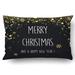 ARTJIA Xmas Elegant Christmas With Shining Gold Snowflakes Pillow Case Cushion Cover Case Throw Pillow Case 20x30 inches