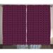 Lattice Curtains 2 Panels Set Abstract Symmetric Pattern with Geometric Elements in Pink Color Shade Window Drapes for Living Room Bedroom 108 W X 84 L Dark Brown and Magenta by Ambesonne