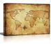 Canvas Prints Wall Art - Abstract Old Grunge World Map | Modern Wall Decor/Home Decoration Stretched Gallery Canvas Wrap Giclee Print & Ready to Hang - 12 x 18