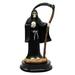 5.5 Tall Black Santa Muerte With Scythe Protection Decorative Figurine