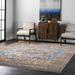 nuLOOM Harriet Vintage Medallion Fringe Area Rug 6 Square Rust