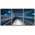 wall26 Canvas Print Wall Art Motion Blur Train Lights in Tokyo Japan Cities Cityscape Photography Modern Rustic Scenic Urban Multicolor Colorful for Living Room Bedroom Office - 16 x24 x