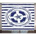 Starfish Curtains 2 Panels Set Trip Around the World Nautical Emblem with Lifebuoy Starfish Striped Design Window Drapes for Living Room Bedroom 108W X 108L Inches Navy Blue White by Ambesonne