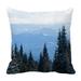 PHFZK Winter Landscape Pillow Case Mountain and Forest Pillowcase Throw Pillow Cushion Cover Two Sides Size 18x18 inches