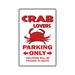 CRAB LOVERS Parking Aluminum Sign maryland stone blue king food | Indoor/Outdoor | 24 Tall