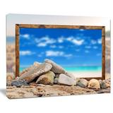 Design Art Framed Blue Sky Over Sea Graphic Art on Wrapped Canvas