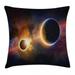 Outer Space Decor Throw Pillow Cushion Cover Planet in Milky Way Dark Nebula Gas Cloud Celestial Solar Eclipse Galaxy Theme Decorative Square Accent Pillow Case 20 X 20 Inches Multi by Ambesonne