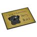 Carolines Treasures BB1511MAT Black Pug Spoiled Dog Lives Here Door Mat Indoor Rug or Outdoor Welcome Mat 18x27 Doormat