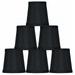 Urbanest Black Mini Faux Silk Chandelier Lamp Shade 3x4x4 Set of 6