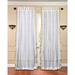 White with Golden Trim Ring Top Sheer Sari Curtain Drape Panel -60Wx96L-Piece