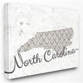 Stupell Industries North Carolina Patterned Grey US State Design Canvas Wall Art by Ziwei Li