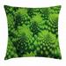 Nature Throw Pillow Cushion Cover Broccoli Kale Mother Earth Herbs Themed Fractal Background Foliage Modern Design Decorative Square Accent Pillow Case 18 X 18 Inches Lime Green by Ambesonne