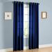 1 PANEL Nancy SOLID NAVY BLUE SEMI SHEER WINDOW FAUX SILK ANTIQUE BRONZE GROMMETS CURTAIN DRAPES 55 WIDE X 95 LENGTH