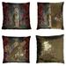 GCKG Landscape Nature Scenery Pillowcase Animal Tiger Reversible Mermaid Sequin Pillow Case Home Decor Cushion Cover 16x16 inches