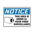 Accuform Signs 7 x 10 Vinyl Safety Sign NOTICE THIS AREA IS..W/GRAPHIC Blue/Black On White