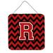 Letter R Chevron Black & Red Wall or Door Hanging Prints