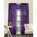Qutain Linen Solid Viole Sheer Curtain Window Panel Drapes 55 x 63 inch - Purple
