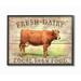 The Stupell Home Decor Collection Fresh Dairy Local Farm Cow Planked Look Framed Giclee Texturized Art 11 x 1.5 x 14