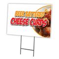 BEER BATTERED CHEESE CURDS 18 x24 Yard Sign & Stake | Advertise Your Business | Stake Included Image On Front Only | Made in The USA