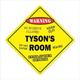 SignMission X-Tysons Room 12 x 12 in. Crossing Zone Xing Room Sign - Tysons