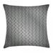 Grey Decor Throw Pillow Cushion Cover Cross Wire Fence Netting Display with Diamond Plate Effects Chrome Kitsch Motif Decorative Square Accent Pillow Case 18 X 18 Inches Silver by Ambesonne