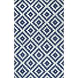 nuLOOM Kellee Contemporary Wool Area Rug 5 x 8 Navy