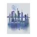 Trademark Fine Art New York Skyline Watercolor Splash Blue Canvas Art by Fab Funky