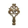 Royal Designs Inc. Floral Filigree Design Crystal Accent Finial for Lamp Shade F-5071PB-1 Polished Brass Single