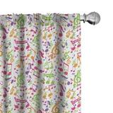 Ambesonne Music Curtains Inspirational Sound Vibes Pair of 28 x63 Multicolor