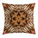 Tie Dye Decor Throw Pillow Cushion Cover Sacred Object Silhouette Form Generated with Tie Dye Ink Technique Image Decorative Square Accent Pillow Case 18 X 18 Inches Brown Orange by Ambesonne