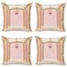 Princess Throw Pillow Cushion Case Pack of 4 Interior of the Ballroom Magic Castle Chandelier Ceiling Columns Kingdom Print Modern Accent Double-Sided Print 4 Sizes Rose Peach by Ambesonne